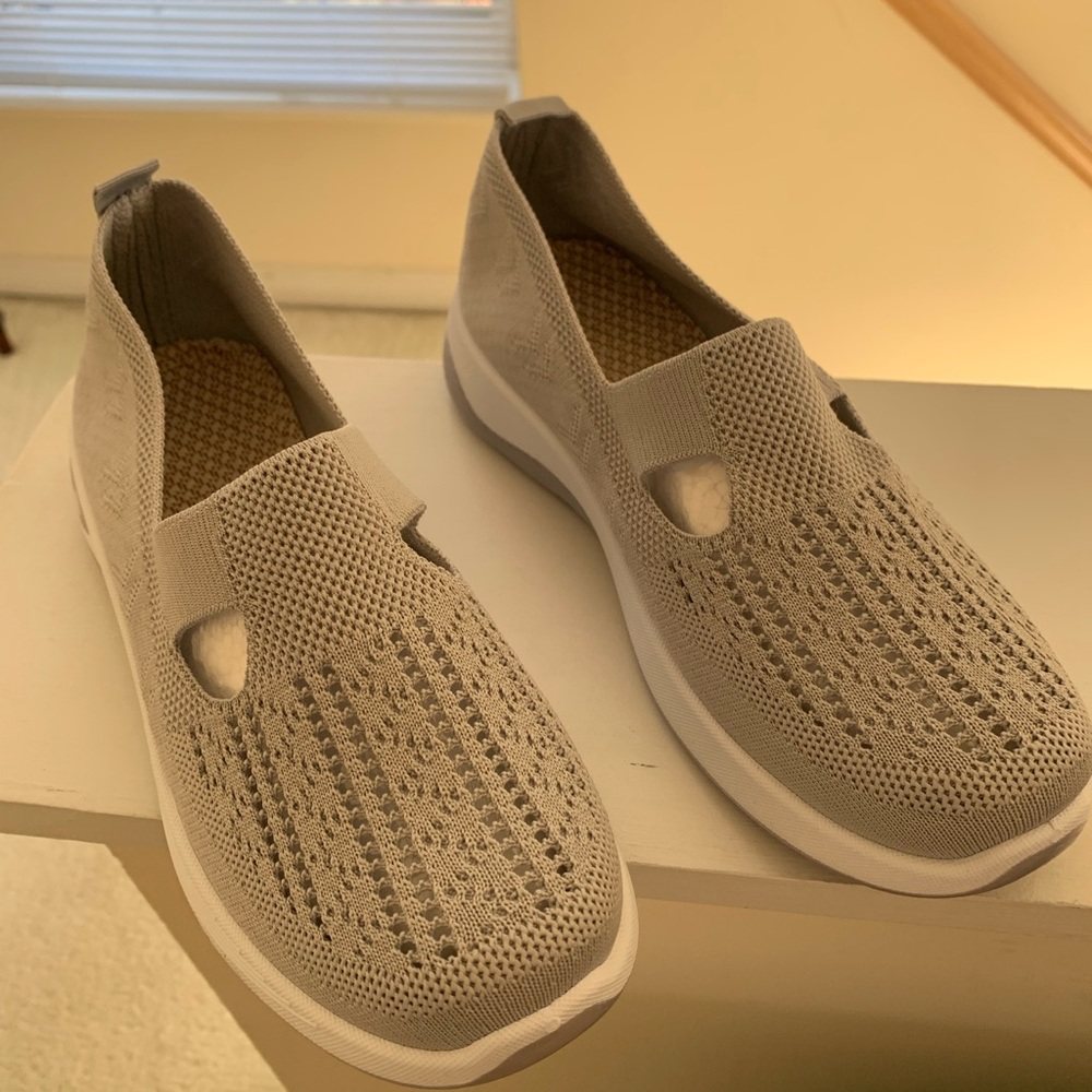 grey slip on shoes NWOT
